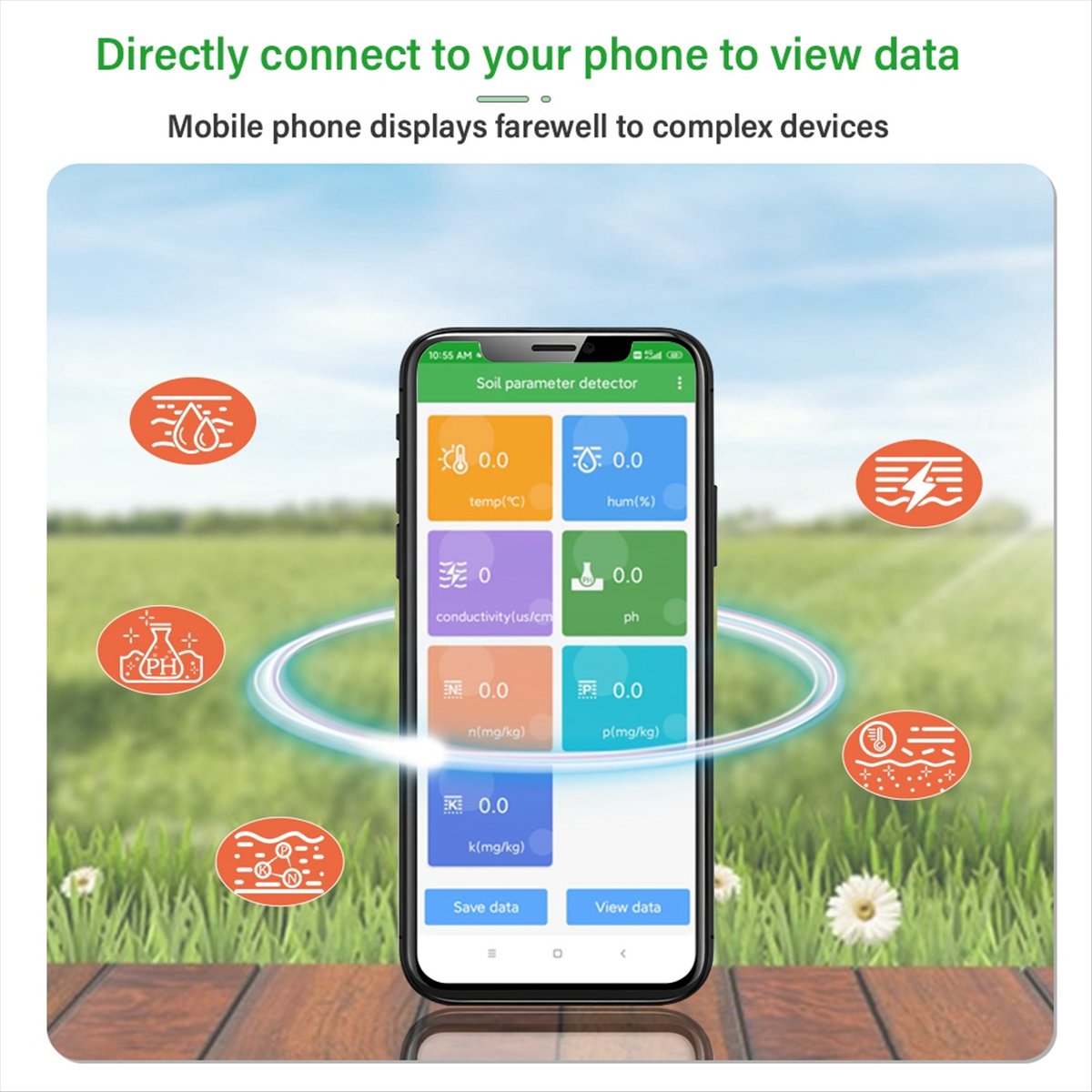 Smart Garden Nutrients - جهاز قياس درجة حموضة التربة A08I،
